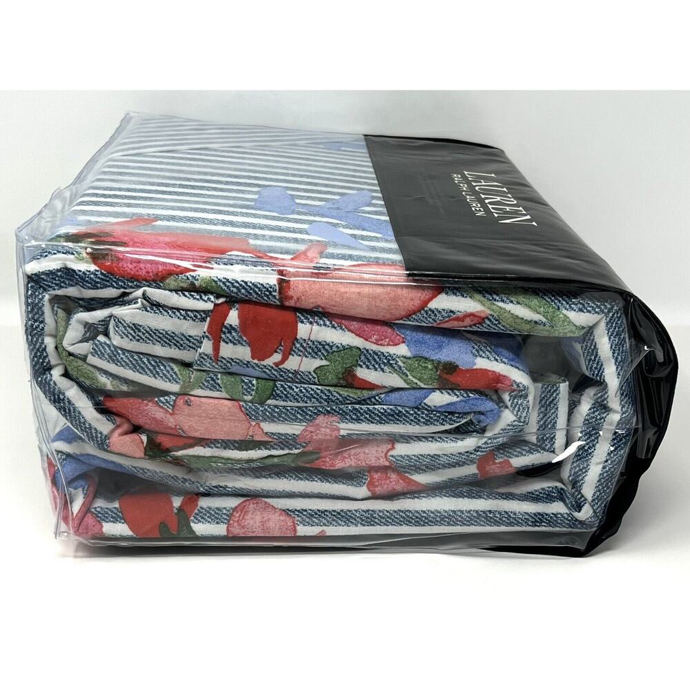 Ralph Lauren MAGGIE Floral Stripe KING Duvet Cover Set 2 Pillow Shams NIP - Picture 5 of 11